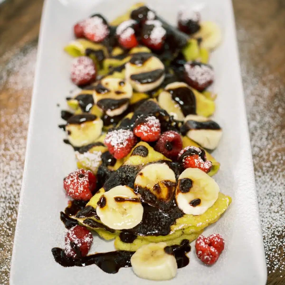 Coconut Flour Crepes with Cacao Sauce