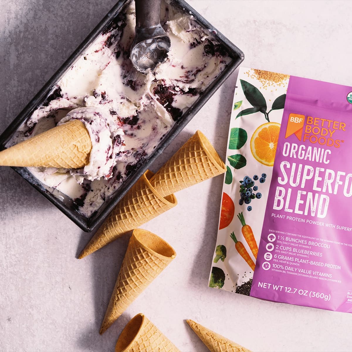 Superfood Blueberry Ice Cream