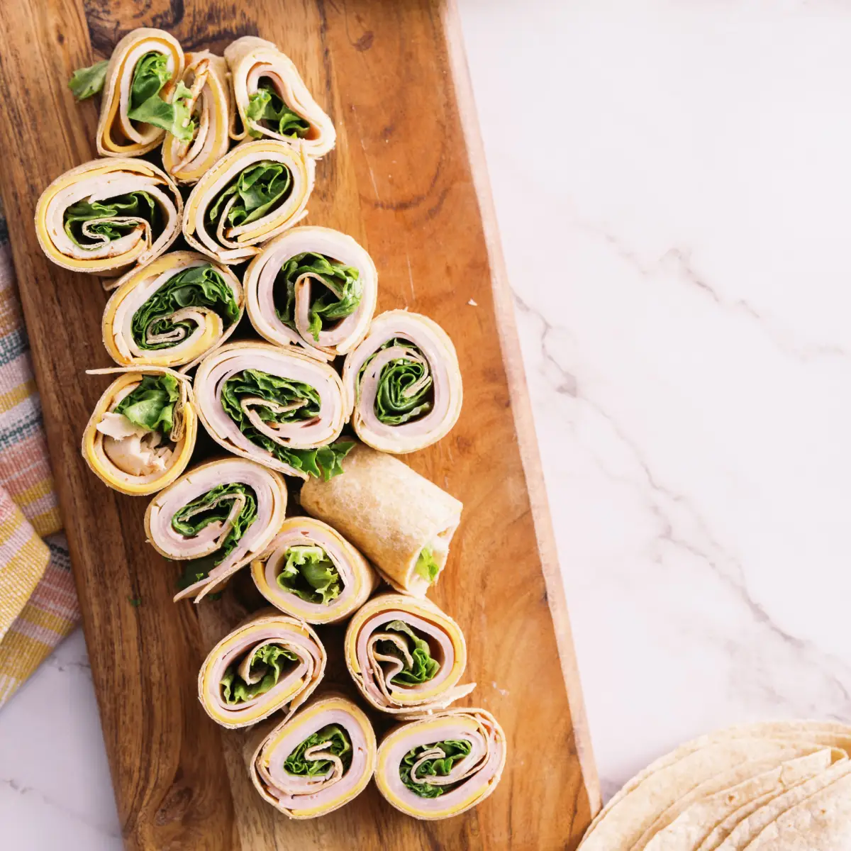 Turkey, Ham, and Mayo Pinwheel Wraps